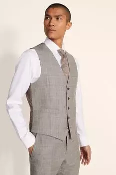 Костюмный жилет телесного цвета приталенного кроя MOSS