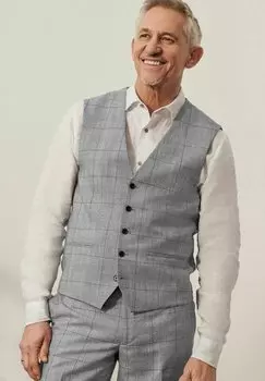 Костюмный жилет WOOL BLEND CHECK SUIT: WAISTCOAT Next, цвет mid grey