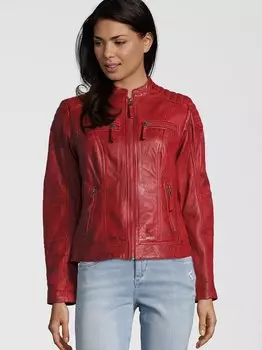 Косуха кожаная куртка "бастия" 7 Eleven, красный
