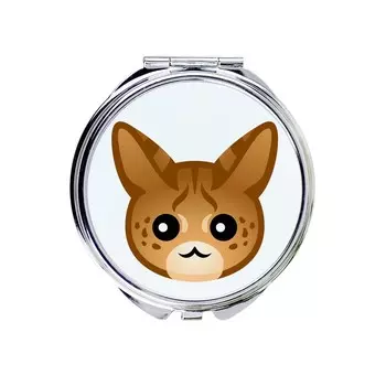 Кот саванна Зеркало карманное для сумочки Inna Marka