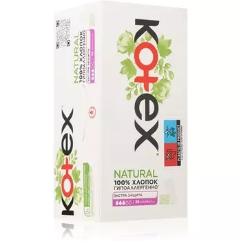 KotexHV Natural Normal 36 гигиенические салфетки Kotex