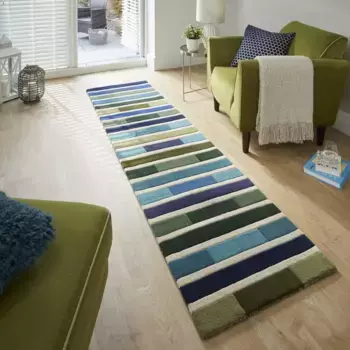 КОВРЫ FLAIR Прямоугольные полосатые Прямоугольные дорожки FLAIR RUGS 60х230 см, зеленый