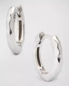 Кованые серьги Huggie, 12 мм Margo Morrison, цвет Silver