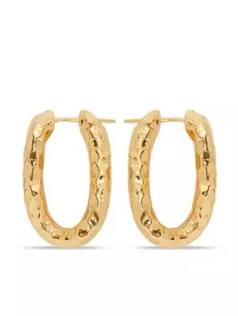 Кованые серьги-кольца Jil Sander, золотой