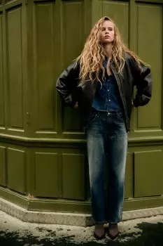 Ковбойные ботинки из расколотой замши на высоком каблуке ZARA, коричневый