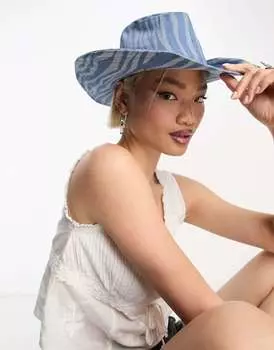 Ковбойская шляпа с джинсовым принтом ASOS