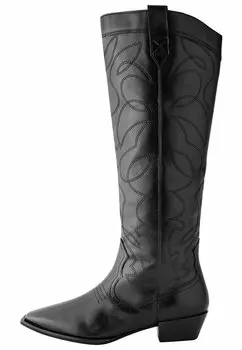 Ковбойские/байкерские ботинки Forever Comfort Stitched Detail Western Next, черный