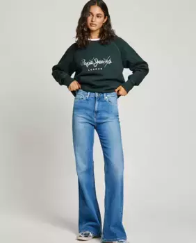 Ковбойские джинсы Willa для женщин с эффектом потертости и высоким подъемом Pepe Jeans, синий