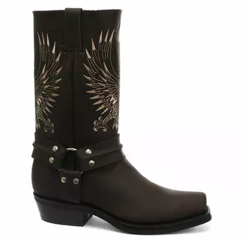 Ковбойские сапоги из кожи белоголового орлана Grinders, коричневый