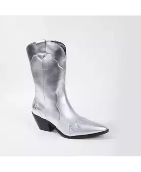 Ковбойские сапоги Kitty Western до середины икры BERNESS, серебряный