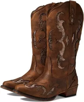 Ковбойские сапоги Riley Flextra Glitter Roper, коричневый