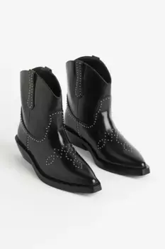 Ковбойские сапоги с люверсами H&M, черный