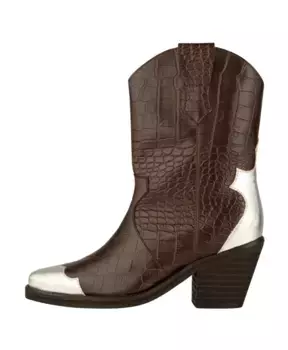 Ковбойские сапоги в стиле вестерн из крокодиловой кожи Shoe The Bear, коричневый