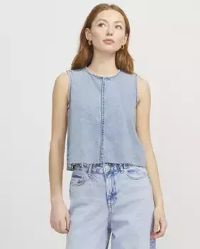 Ковбойский топ без рукавов Jack & Jones, голубой