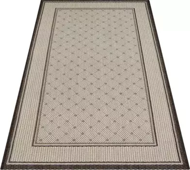 Ковер Андас "Фаберг", прямоугольный, плоского переплетения, имитация сизаля, с каймой, легкий в уходе, Сканди Andas 120х170 см, коричневый