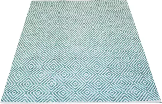 Ковер Andas "Helen", прямоугольный, плоский ковер, мягкий, простой в уходе, элегантный 80х150 см, бирюзовый