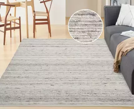 Ковер andas "Крит, с шерстью, ручная работа, с натуральным волокном", прямоугольный, ковры ручной работы, ковер для спальни, гостиной, столовой 120х180 см, серый