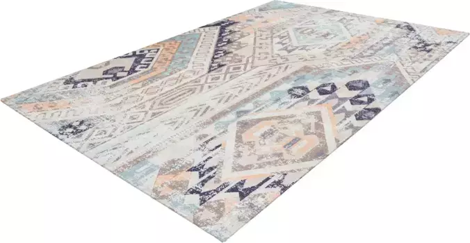 Ковер andas "Рубен", прямоугольный, винтажный, легкий блеск, плоский ковер, разноцветный, мягкий 80х150 см, цвет multi/blau