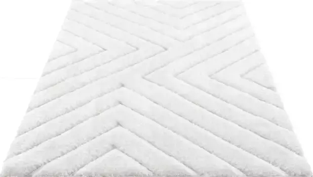 Ковер Andas Shaggy "Fiori", прямоугольный, пастельные тона, с контурным вырезом ручной работы, ковер, с высоким содержанием хлора 280х380 см, белый