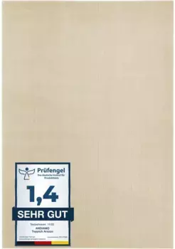 Ковер Andiamo "Arezzo", прямоугольный, однотонный, мягкий ворс, можно стирать, идеально подходит для гостиной и спальни 80х80 см, цвет creme