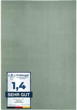 Ковер Andiamo "Arezzo", прямоугольный, однотонный, мягкий ворс, можно стирать, идеально подходит для гостиной и спальни 80х80 см, цвет salbeigrn