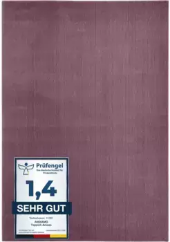 Ковер Andiamo "Arezzo", прямоугольный, однотонный, мягкий ворс, можно стирать, идеально подходит для гостиной и спальни 60х110 см, цвет lavendel