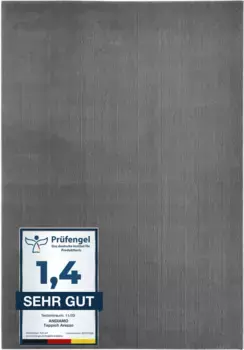 Ковер Andiamo "Arezzo", прямоугольный, однотонный, мягкий ворс, можно стирать, идеально подходит для гостиной и спальни 120х170 см, цвет anthrazit