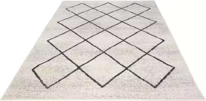 Ковер Andiamo "Bolonia", прямоугольный, ромбовидный, слегка крапчатый, гостиная 120х170 см, цвет creme