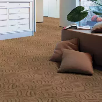 Ковер Andiamo "Эмми структурированная петля", прямоугольный, ширина 400 см, эффект high-low, легко чистится, гостиная 400х300 см, коричневый