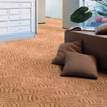 Ковер Andiamo "Эмми структурированная петля", прямоугольный, ширина 400 см, эффект high-low, легко чистится, гостиная 400х300 см, цвет cognac