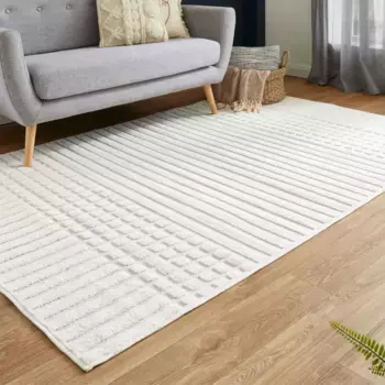 Ковер Andiamo "La Rochelle", прямоугольный, бохо-скандинавский стиль, эффект high-low, современный, гостиная 160х230 см, цвет creme