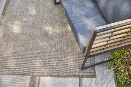 Ковер Andiamo "New Orleans 2", прямоугольный, плоского плетения, с бордюром, подходит для внутреннего и наружного использования, гостиная 67х140 см, серо-коричневый