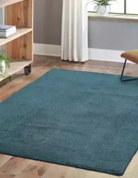 Ковер Andiamo "San Paolo", прямоугольный, однотонный, мягкое качество, идеально подходит для гостиной и спальни 190х290 см, цвет petrol