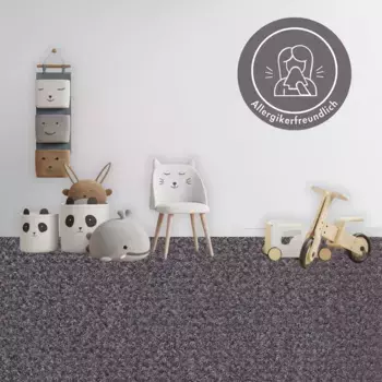 Ковер Andiamo "Velours Sina", прямоугольный, однотонный, ширина 400 см, износостойкий, простой в уходе, гостиная 400х500 см, серый