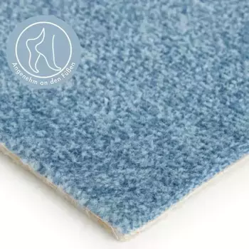 Ковер Andiamo "Велюр Катания", прямоугольный, в крапинку, ширина 400 см или 500 см, износостойкий и простой в уходе 400х200 см, синий