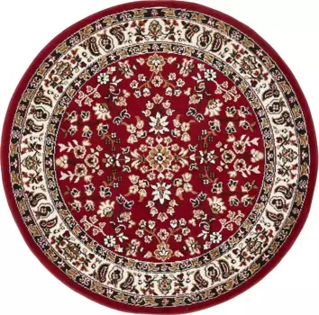 Ковер Andiamo "Восточный", круглый, с коротким ворсом, восточный вид, идеально подходит для гостиной и спальни 120 см, красный