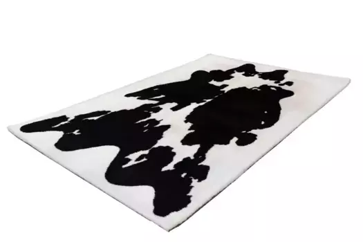 Ковер Arte Espina "Rabbit Animal 500", прямоугольный, уютный ковер с высоким ворсом, прошивной вручную, с хлопковой изнанкой 120х160 см, черно-белый