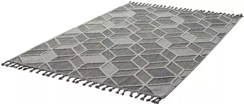 Ковер ASTRA "Trevi 6831 224", прямоугольный, подходит для использования внутри и снаружи помещений, на балконе, на открытом воздухе 80х150 см, серо-голубой