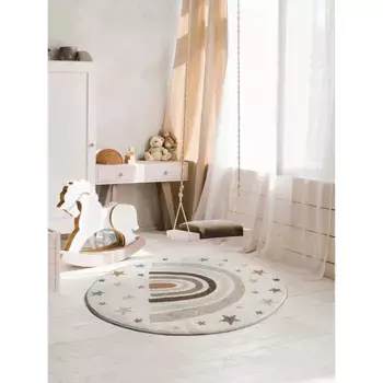 Ковер «Beat Kids» ковер, круглый, высота 9 мм, ковер для детской комнаты, прочный и простой в уходе The Carpet, цвет Creme