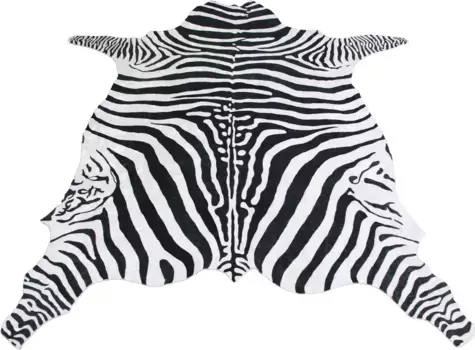 Ковер Bruno Banani "Зебра", в форме меха животных, ковер с принтом в форме меха, имитация зебры, приятный на ощупь 120х155 см, белый/черный