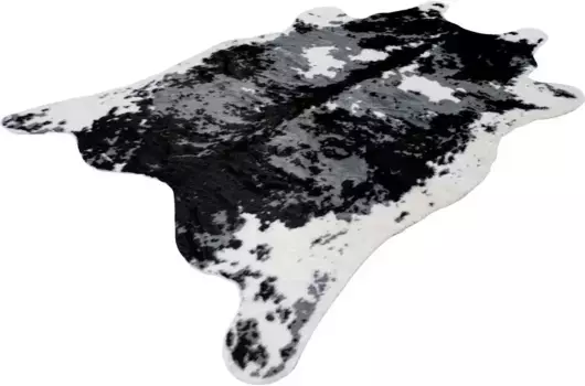 Ковер Calo-Deluxe "Amun 202", в форме меха, искусственный мех, гостиная 160х230 см, черно-белый