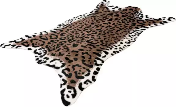 Ковер Calo-Deluxe "Amun 303", в форме меха, искусственный мех, гостиная 160х230 см, коричневый/белый