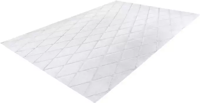 Ковер Calo-Deluxe "Jardan-2000", прямоугольный, особенно мягкий благодаря микрофибре, с ромбовидным узором 160х230 см, серо-синий/белый