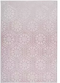 Ковер Calo-Deluxe "Latemar 300", прямоугольный, мягкий мех, рельефный рисунок, гостиная, спальня 160х230 см, розовый