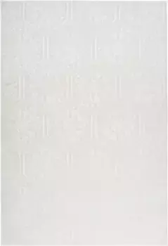 Ковер Calo-Deluxe "Latemar 300", прямоугольный, мягкий мех, рельефный рисунок, гостиная, спальня 120х170 см, белый