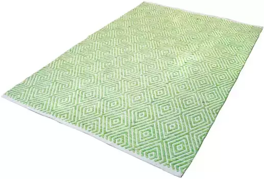 Ковер Calo-Deluxe "Люба 333", прямоугольный, чистый хлопок, гостиная 120х170 см, зеленый