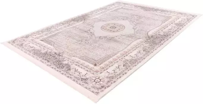 Ковер Calo-Deluxe "Miran 825", прямоугольный, винтажный дизайн, с бахромой, гостиная 120х180 см, цвет silberfarben/grau