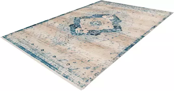 Ковер Calo-Deluxe "Rossa 502", прямоугольный, винтажный вид, для гостиной 200х290 см, кремовый/синий