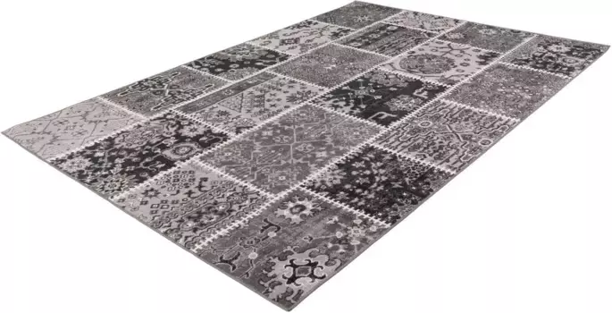 Ковер Calo-Deluxe "Ruzica-404", прямоугольный, плоского плетения, винтажный дизайн, гостиная 80х150 см, серый