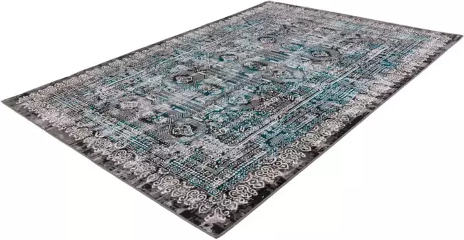 Ковер Calo-Deluxe "Ruzica-505", прямоугольный, плоского плетения, винтажный дизайн, гостиная 160х230 см, синий